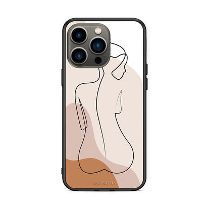 iPhone 13 Pro LineArt Woman θήκη από τη Smartfits με σχέδιο στο πίσω μέρος και μαύρο περίβλημα | Smartphone case with colorful back and black bezels by Smartfits