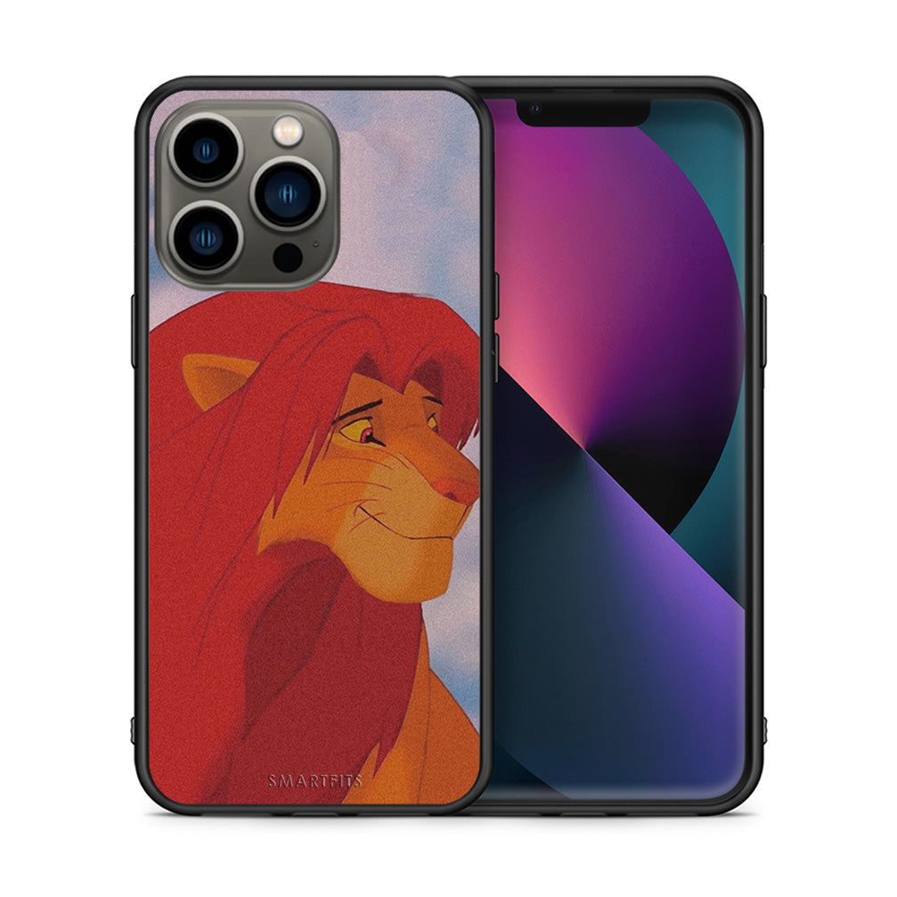 Θήκη Αγίου Βαλεντίνου iPhone 13 Pro Lion Love 1 από τη Smartfits με σχέδιο στο πίσω μέρος και μαύρο περίβλημα | iPhone 13 Pro Lion Love 1 case with colorful back and black bezels