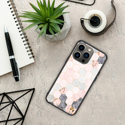 Marble Hexagon Pink - iPhone 13 Pro θήκη
