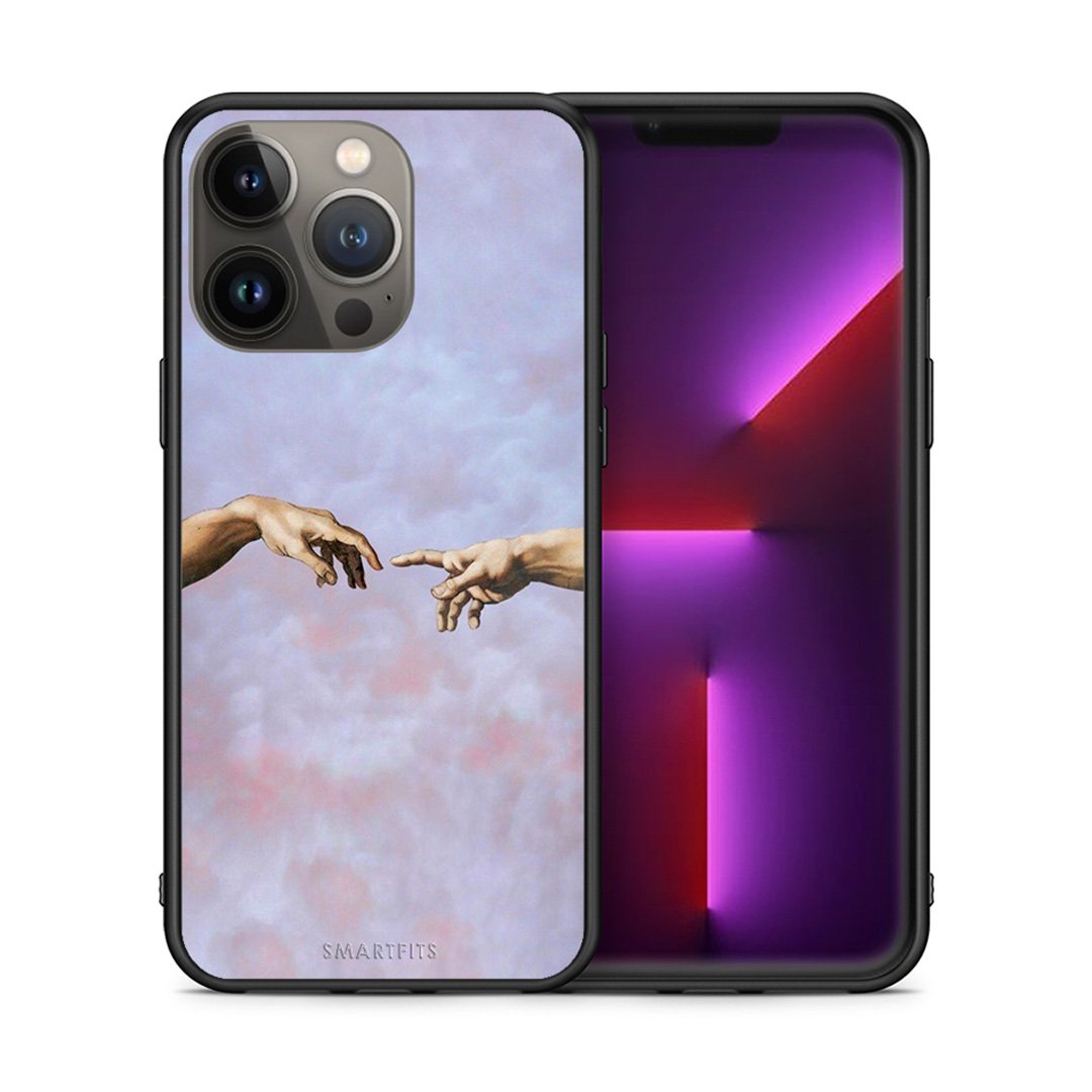 Θήκη iPhone 13 Pro Max Adam Hand από τη Smartfits με σχέδιο στο πίσω μέρος και μαύρο περίβλημα | iPhone 13 Pro Max Adam Hand case with colorful back and black bezels
