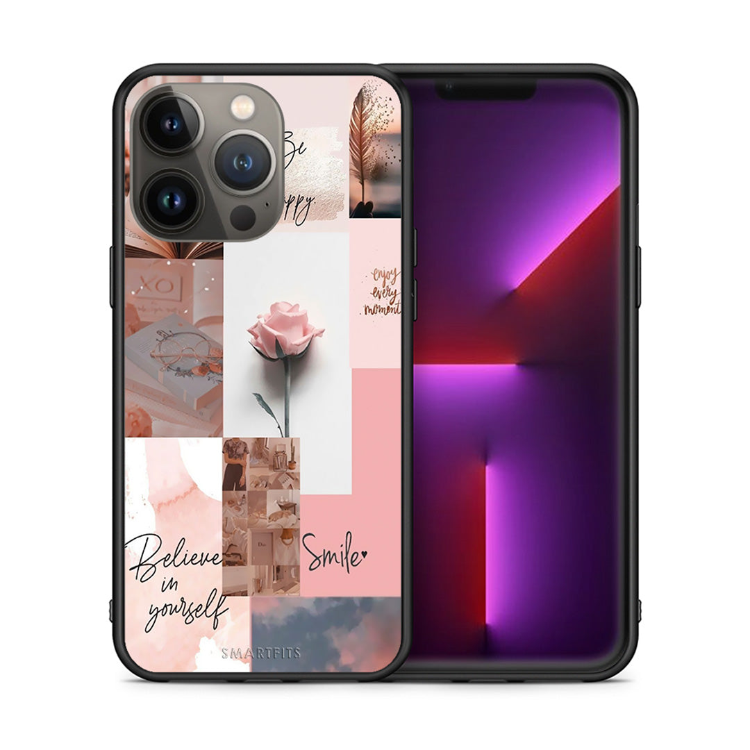 Θήκη iPhone 13 Pro Max Aesthetic Collage από τη Smartfits με σχέδιο στο πίσω μέρος και μαύρο περίβλημα | iPhone 13 Pro Max Aesthetic Collage case with colorful back and black bezels