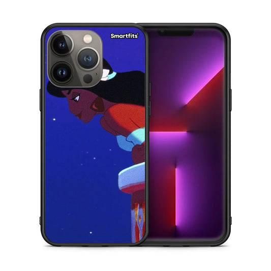 Θήκη iPhone 13 Pro Max Alladin And Jasmine Love 2 από τη Smartfits με σχέδιο στο πίσω μέρος και μαύρο περίβλημα | iPhone 13 Pro Max Alladin And Jasmine Love 2 case with colorful back and black bezels