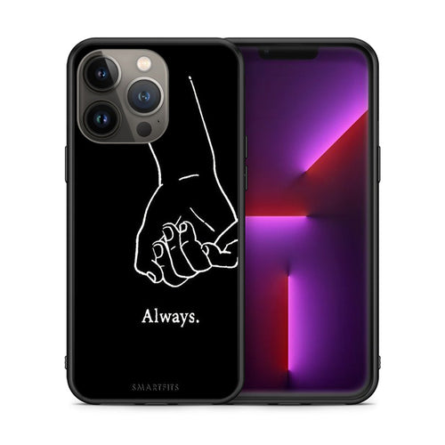 Θήκη Αγίου Βαλεντίνου iPhone 13 Pro Max Always & Forever 1 από τη Smartfits με σχέδιο στο πίσω μέρος και μαύρο περίβλημα | iPhone 13 Pro Max Always & Forever 1 case with colorful back and black bezels