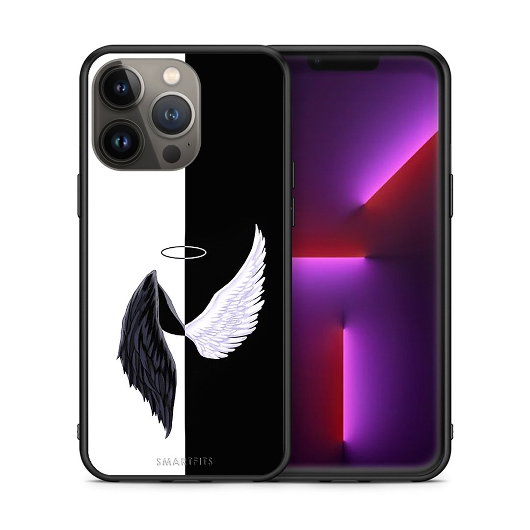 Θήκη iPhone 13 Pro Max Angels Demons από τη Smartfits με σχέδιο στο πίσω μέρος και μαύρο περίβλημα | iPhone 13 Pro Max Angels Demons case with colorful back and black bezels