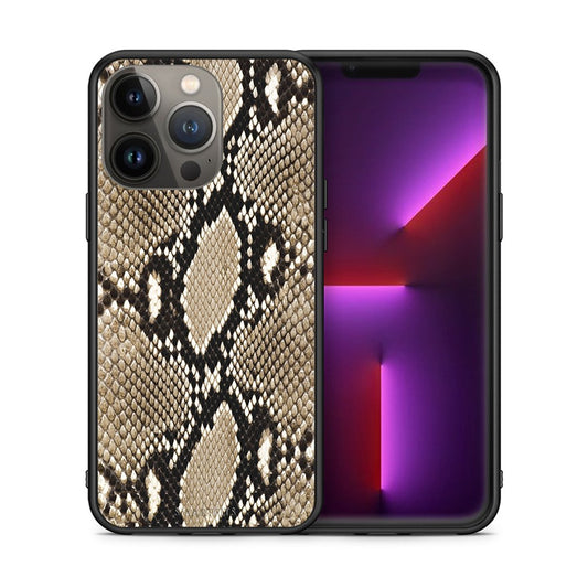 Θήκη iPhone 13 Pro Max Fashion Snake Animal από τη Smartfits με σχέδιο στο πίσω μέρος και μαύρο περίβλημα | iPhone 13 Pro Max Fashion Snake Animal case with colorful back and black bezels