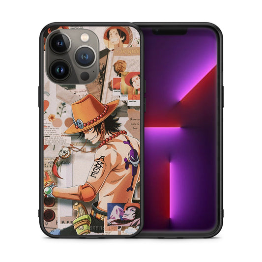 Θήκη iPhone 13 Pro Max Anime Collage από τη Smartfits με σχέδιο στο πίσω μέρος και μαύρο περίβλημα | iPhone 13 Pro Max Anime Collage case with colorful back and black bezels