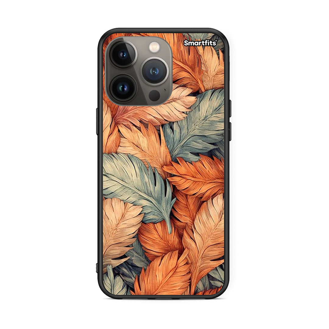 iPhone 13 Pro Max Autumn Leaves Θήκη από τη Smartfits με σχέδιο στο πίσω μέρος και μαύρο περίβλημα | Smartphone case with colorful back and black bezels by Smartfits