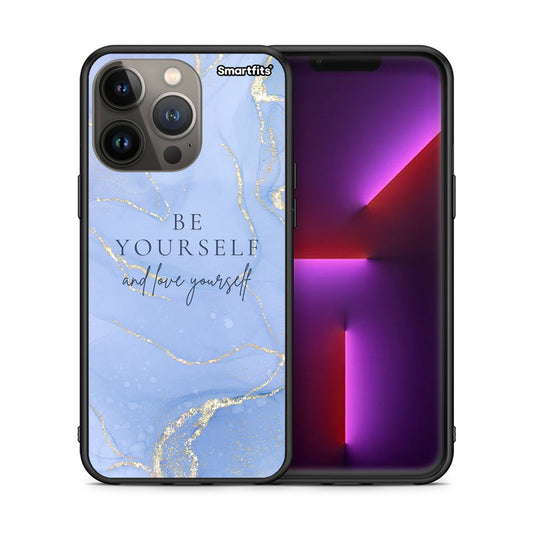 Θήκη iPhone 13 Pro Max Be Yourself από τη Smartfits με σχέδιο στο πίσω μέρος και μαύρο περίβλημα | iPhone 13 Pro Max Be Yourself case with colorful back and black bezels