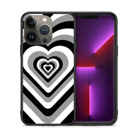 Thumbnail for Θήκη iPhone 13 Pro Max Black Hearts από τη Smartfits με σχέδιο στο πίσω μέρος και μαύρο περίβλημα | iPhone 13 Pro Max Black Hearts case with colorful back and black bezels