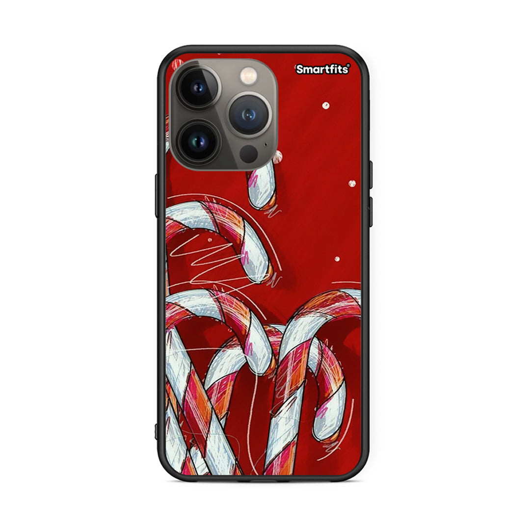 iPhone 13 Pro Max Candy Cane θήκη από τη Smartfits με σχέδιο στο πίσω μέρος και μαύρο περίβλημα | Smartphone case with colorful back and black bezels by Smartfits