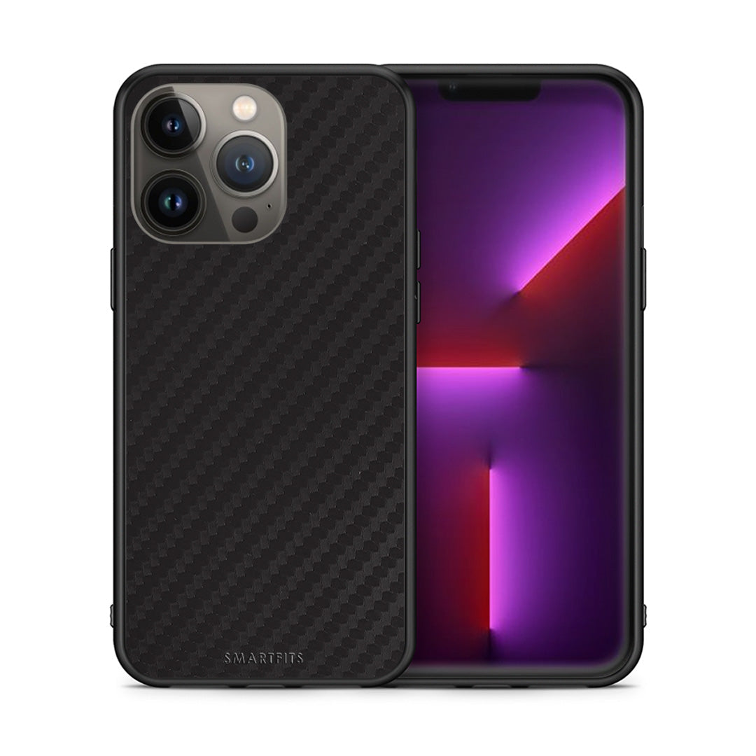 Θήκη iPhone 13 Pro Max Carbon Black από τη Smartfits με σχέδιο στο πίσω μέρος και μαύρο περίβλημα | iPhone 13 Pro Max Carbon Black case with colorful back and black bezels
