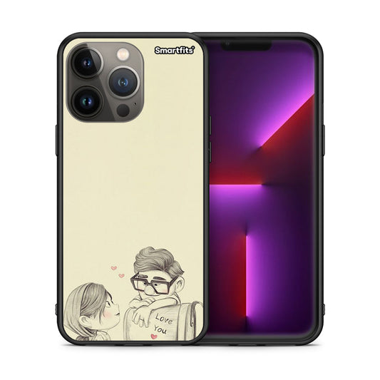 Θήκη iPhone 13 Pro Max Carl And Ellie από τη Smartfits με σχέδιο στο πίσω μέρος και μαύρο περίβλημα | iPhone 13 Pro Max Carl And Ellie case with colorful back and black bezels