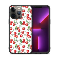 Thumbnail for Θήκη iPhone 13 Pro Max Cherry Summer από τη Smartfits με σχέδιο στο πίσω μέρος και μαύρο περίβλημα | iPhone 13 Pro Max Cherry Summer case with colorful back and black bezels