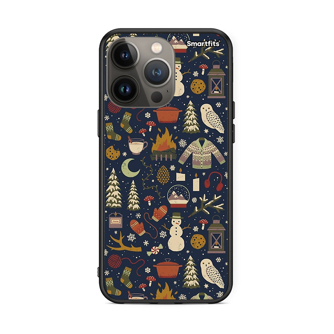 iPhone 13 Pro Max Christmas Elements θήκη από τη Smartfits με σχέδιο στο πίσω μέρος και μαύρο περίβλημα | Smartphone case with colorful back and black bezels by Smartfits