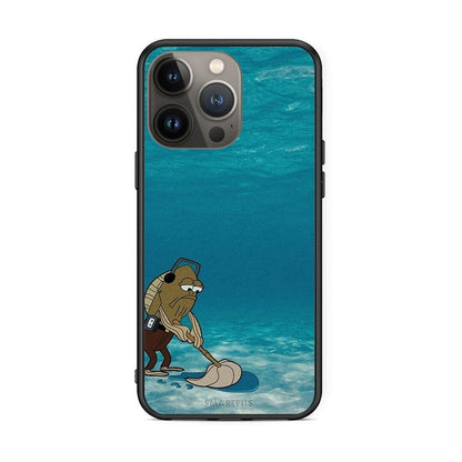iPhone 13 Pro Max Clean The Ocean Θήκη από τη Smartfits με σχέδιο στο πίσω μέρος και μαύρο περίβλημα | Smartphone case with colorful back and black bezels by Smartfits
