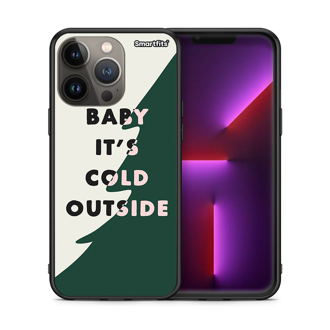 Θήκη iPhone 13 Pro Max Cold Outside από τη Smartfits με σχέδιο στο πίσω μέρος και μαύρο περίβλημα | iPhone 13 Pro Max Cold Outside case with colorful back and black bezels