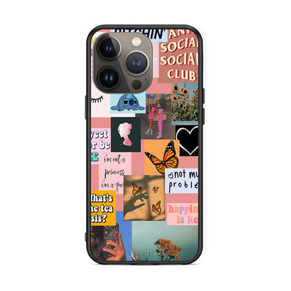 iPhone 13 Pro Max Collage Bitchin Θήκη Αγίου Βαλεντίνου από τη Smartfits με σχέδιο στο πίσω μέρος και μαύρο περίβλημα | Smartphone case with colorful back and black bezels by Smartfits