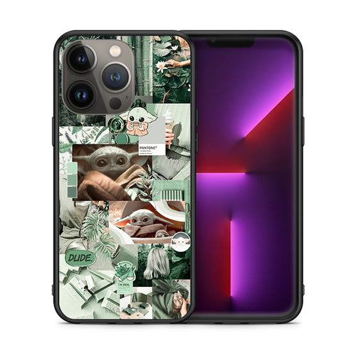 Θήκη Αγίου Βαλεντίνου iPhone 13 Pro Max Collage Dude από τη Smartfits με σχέδιο στο πίσω μέρος και μαύρο περίβλημα | iPhone 13 Pro Max Collage Dude case with colorful back and black bezels