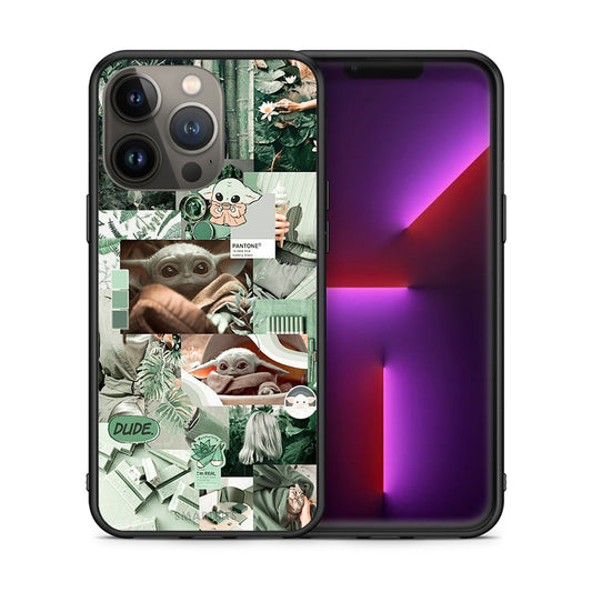 Θήκη Αγίου Βαλεντίνου iPhone 13 Pro Max Collage Dude από τη Smartfits με σχέδιο στο πίσω μέρος και μαύρο περίβλημα | iPhone 13 Pro Max Collage Dude case with colorful back and black bezels