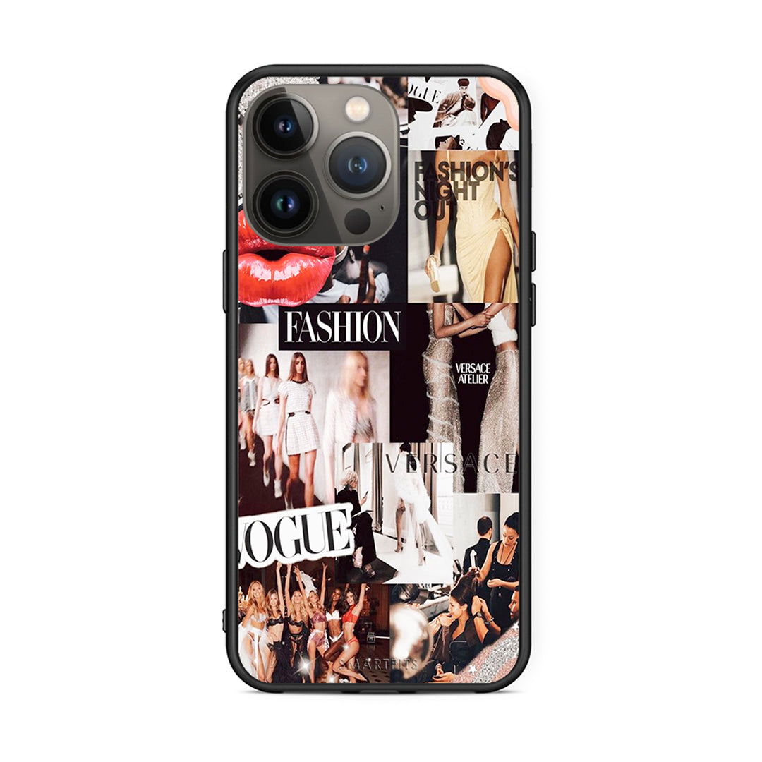iPhone 13 Pro Max Collage Fashion Θήκη Αγίου Βαλεντίνου από τη Smartfits με σχέδιο στο πίσω μέρος και μαύρο περίβλημα | Smartphone case with colorful back and black bezels by Smartfits