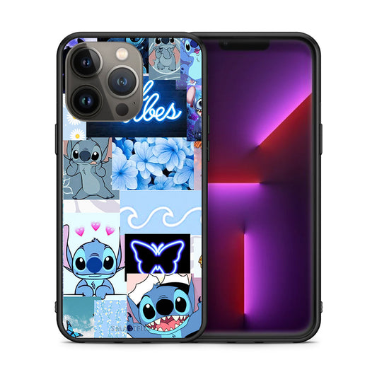 Θήκη Αγίου Βαλεντίνου iPhone 13 Pro Max Collage Good Vibes από τη Smartfits με σχέδιο στο πίσω μέρος και μαύρο περίβλημα | iPhone 13 Pro Max Collage Good Vibes case with colorful back and black bezels