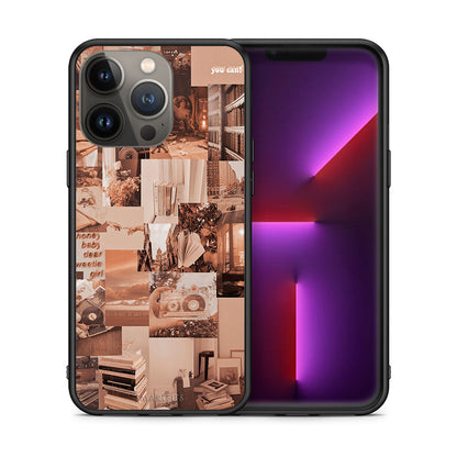 Θήκη Αγίου Βαλεντίνου iPhone 13 Pro Max Collage You Can από τη Smartfits με σχέδιο στο πίσω μέρος και μαύρο περίβλημα | iPhone 13 Pro Max Collage You Can case with colorful back and black bezels