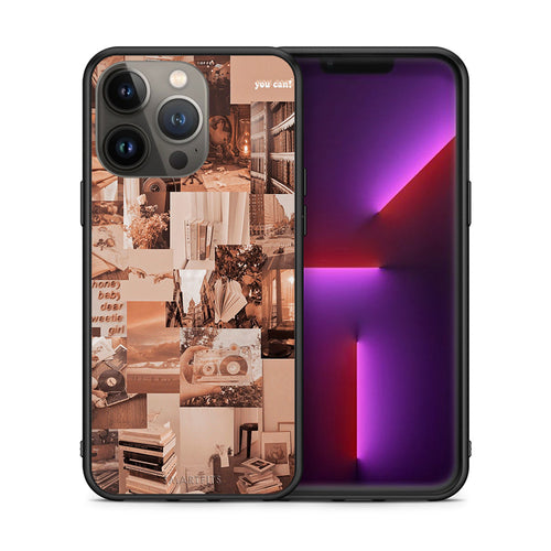Θήκη Αγίου Βαλεντίνου iPhone 13 Pro Max Collage You Can από τη Smartfits με σχέδιο στο πίσω μέρος και μαύρο περίβλημα | iPhone 13 Pro Max Collage You Can case with colorful back and black bezels