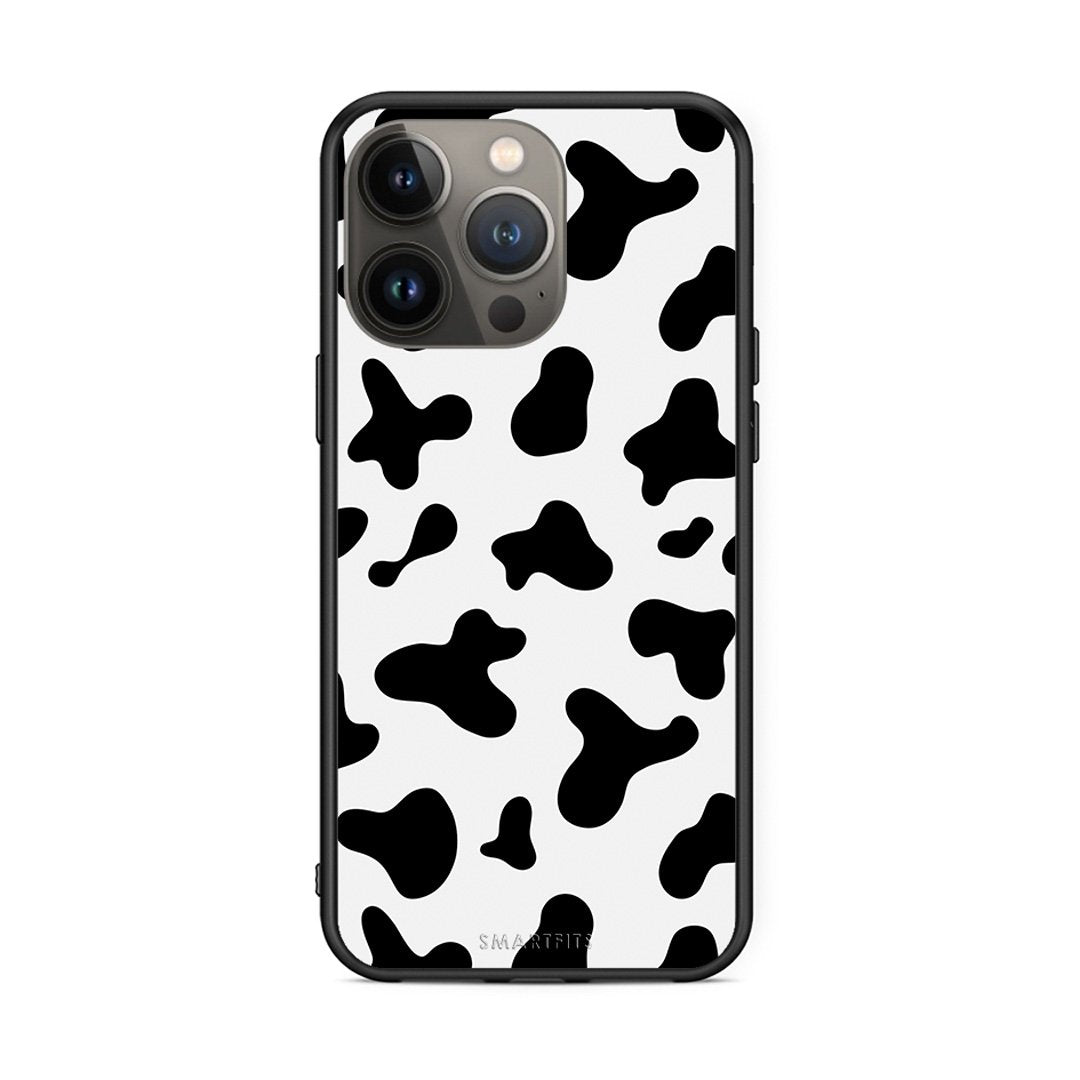 iPhone 13 Pro Max Cow Print θήκη από τη Smartfits με σχέδιο στο πίσω μέρος και μαύρο περίβλημα | Smartphone case with colorful back and black bezels by Smartfits