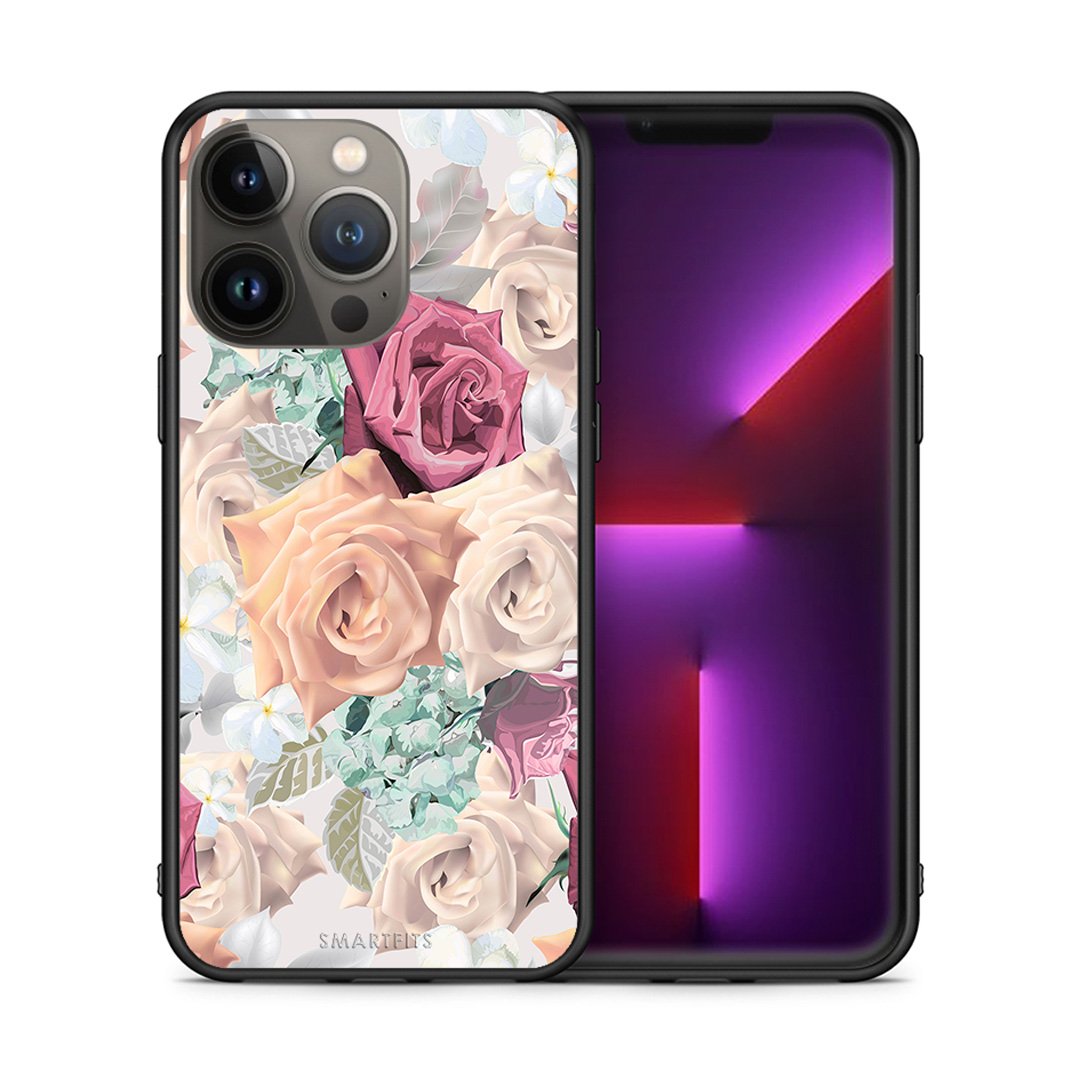 Θήκη iPhone 13 Pro Max Bouquet Floral από τη Smartfits με σχέδιο στο πίσω μέρος και μαύρο περίβλημα | iPhone 13 Pro Max Bouquet Floral case with colorful back and black bezels