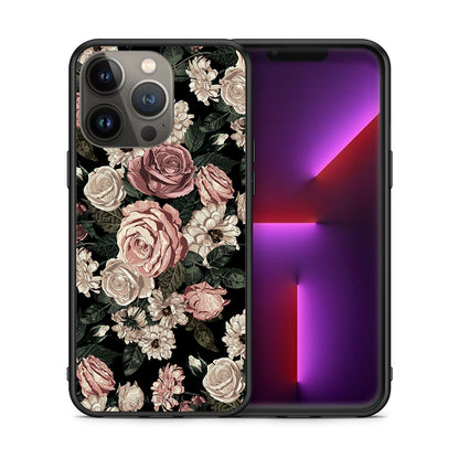 Θήκη iPhone 13 Pro Max Wild Roses Flower από τη Smartfits με σχέδιο στο πίσω μέρος και μαύρο περίβλημα | iPhone 13 Pro Max Wild Roses Flower case with colorful back and black bezels
