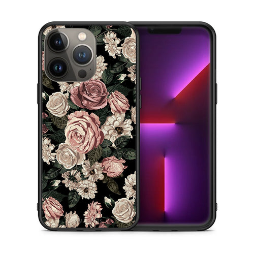 Θήκη iPhone 13 Pro Max Wild Roses Flower από τη Smartfits με σχέδιο στο πίσω μέρος και μαύρο περίβλημα | iPhone 13 Pro Max Wild Roses Flower case with colorful back and black bezels