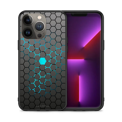 Θήκη iPhone 13 Pro Max Hexagonal Geometric από τη Smartfits με σχέδιο στο πίσω μέρος και μαύρο περίβλημα | iPhone 13 Pro Max Hexagonal Geometric case with colorful back and black bezels