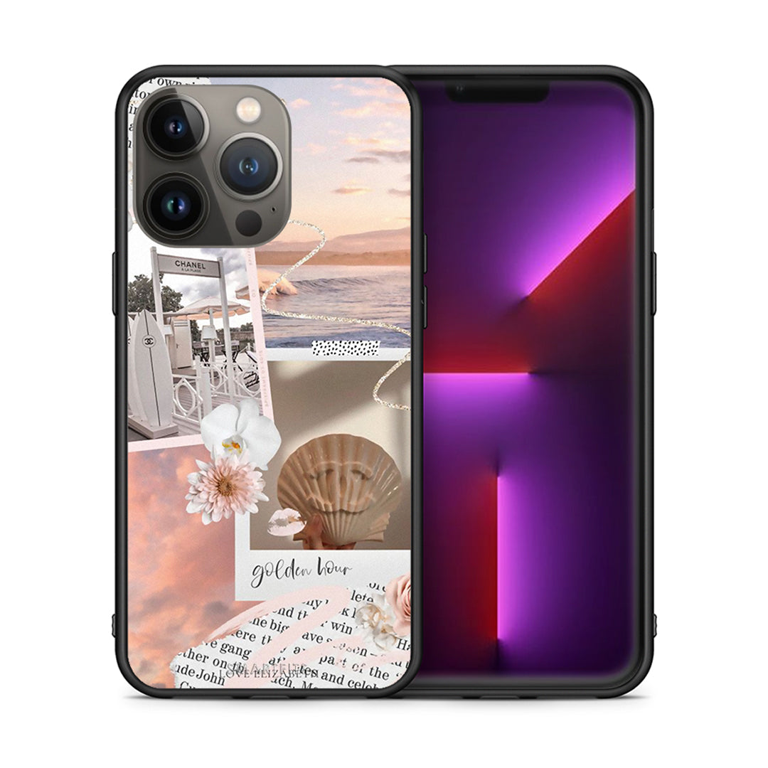 Θήκη Αγίου Βαλεντίνου iPhone 13 Pro Max Golden Hour από τη Smartfits με σχέδιο στο πίσω μέρος και μαύρο περίβλημα | iPhone 13 Pro Max Golden Hour case with colorful back and black bezels