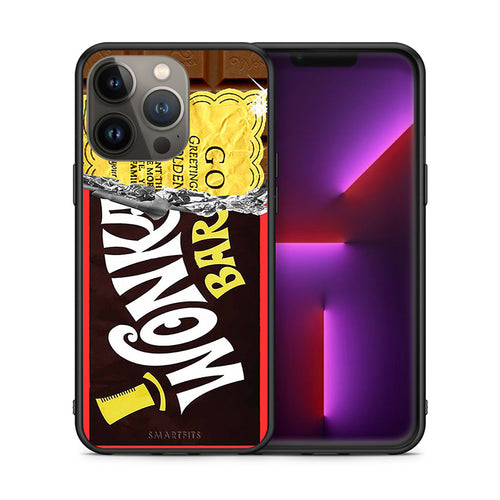 Θήκη iPhone 13 Pro Max Golden Ticket από τη Smartfits με σχέδιο στο πίσω μέρος και μαύρο περίβλημα | iPhone 13 Pro Max Golden Ticket case with colorful back and black bezels