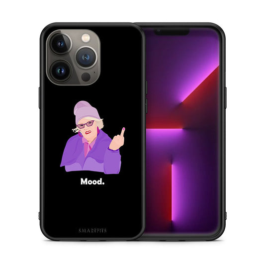 Θήκη iPhone 13 Pro Max Grandma Mood Black από τη Smartfits με σχέδιο στο πίσω μέρος και μαύρο περίβλημα | iPhone 13 Pro Max Grandma Mood Black case with colorful back and black bezels