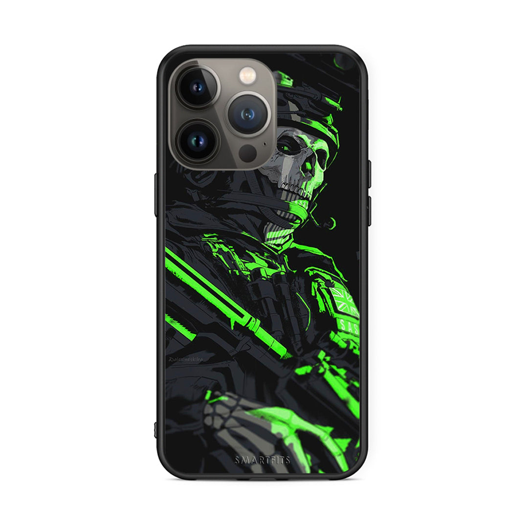 iPhone 13 Pro Max Green Soldier Θήκη Αγίου Βαλεντίνου από τη Smartfits με σχέδιο στο πίσω μέρος και μαύρο περίβλημα | Smartphone case with colorful back and black bezels by Smartfits