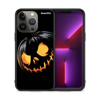 Θήκη iPhone 13 Pro Max Halloween Scary Pumpkin από τη Smartfits με σχέδιο στο πίσω μέρος και μαύρο περίβλημα | iPhone 13 Pro Max Halloween Scary Pumpkin case with colorful back and black bezels