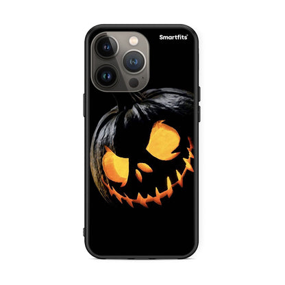 iPhone 13 Pro Max Halloween Scary Pumpkin Θήκη από τη Smartfits με σχέδιο στο πίσω μέρος και μαύρο περίβλημα | Smartphone case with colorful back and black bezels by Smartfits