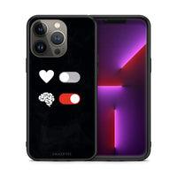 Thumbnail for Θήκη Αγίου Βαλεντίνου iPhone 13 Pro Max Heart Vs Brain από τη Smartfits με σχέδιο στο πίσω μέρος και μαύρο περίβλημα | iPhone 13 Pro Max Heart Vs Brain case with colorful back and black bezels