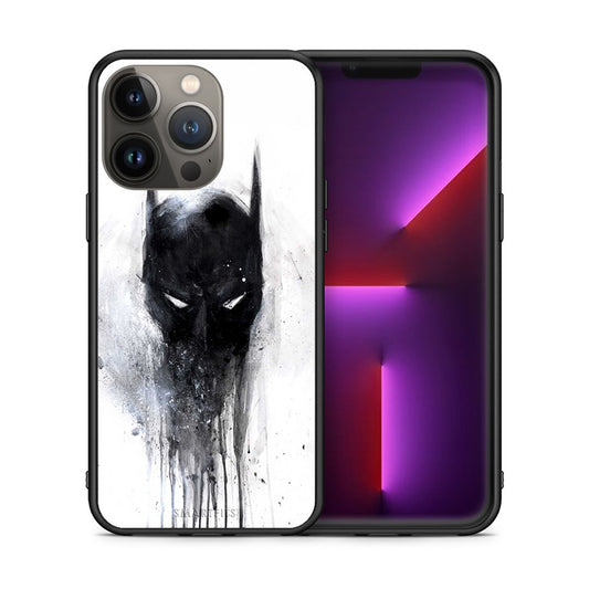 Θήκη iPhone 13 Pro Max Paint Bat Hero από τη Smartfits με σχέδιο στο πίσω μέρος και μαύρο περίβλημα | iPhone 13 Pro Max Paint Bat Hero case with colorful back and black bezels