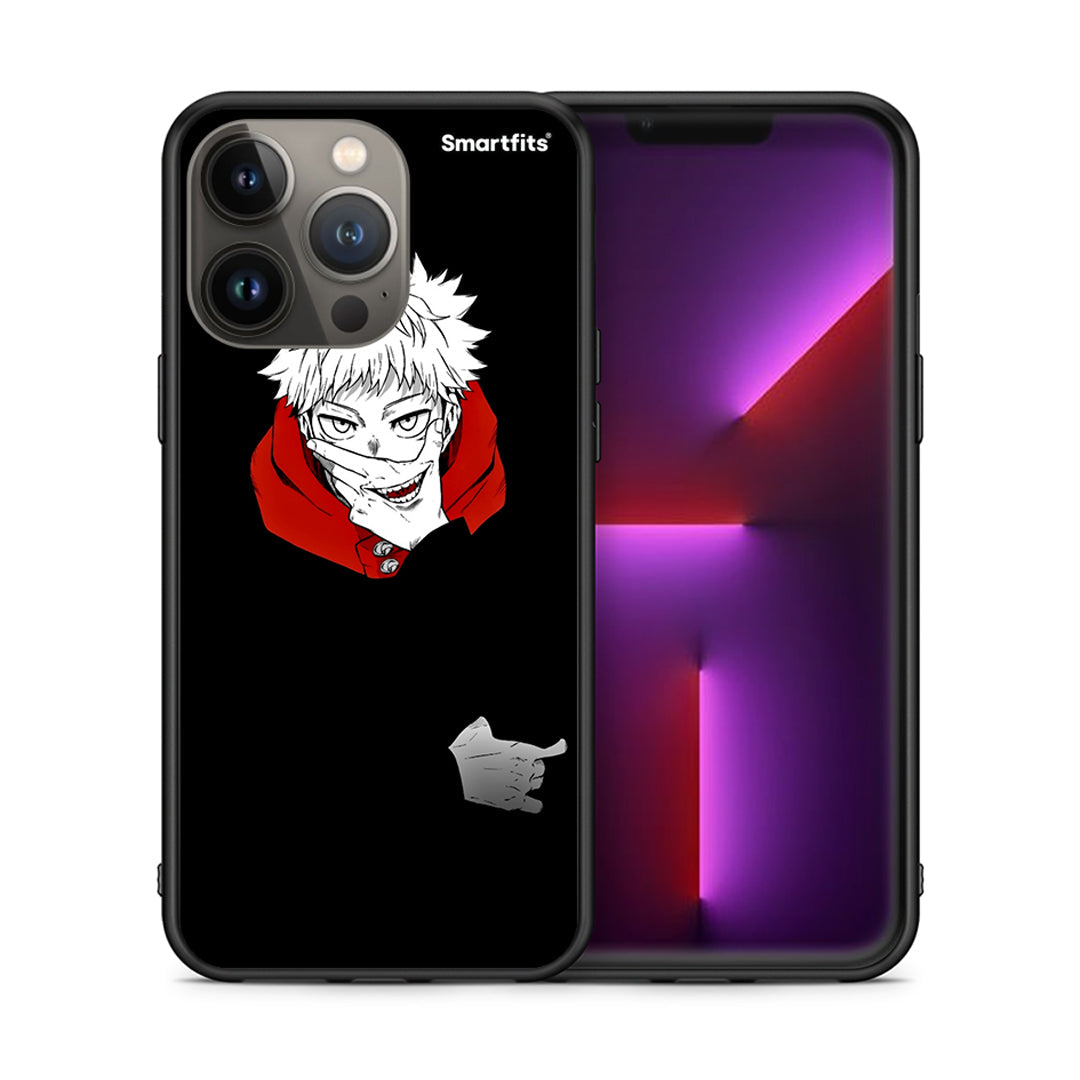 Θήκη iPhone 13 Pro Max Itadori Anime από τη Smartfits με σχέδιο στο πίσω μέρος και μαύρο περίβλημα | iPhone 13 Pro Max Itadori Anime case with colorful back and black bezels