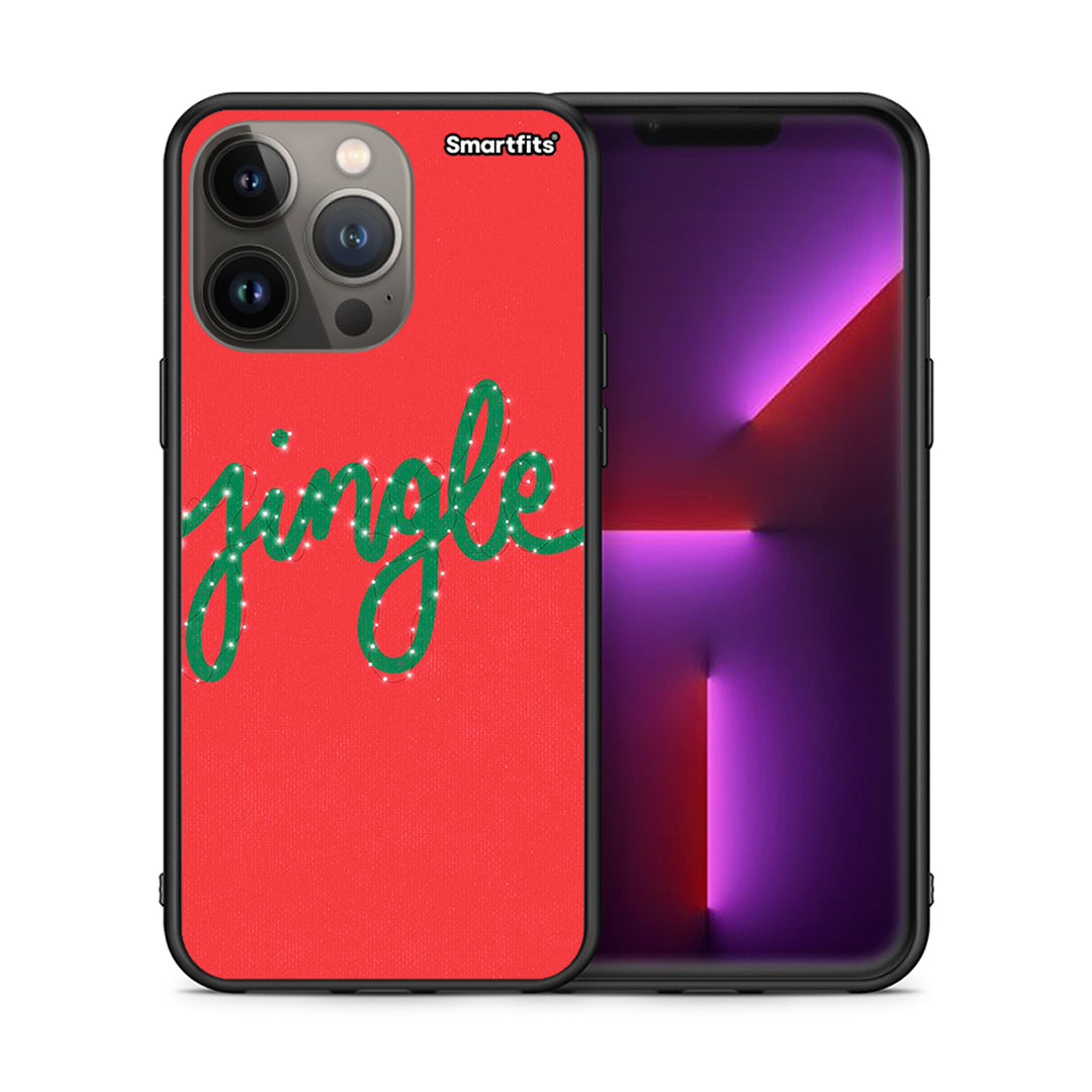 Θήκη iPhone 13 Pro Max Jingle Xmas από τη Smartfits με σχέδιο στο πίσω μέρος και μαύρο περίβλημα | iPhone 13 Pro Max Jingle Xmas case with colorful back and black bezels