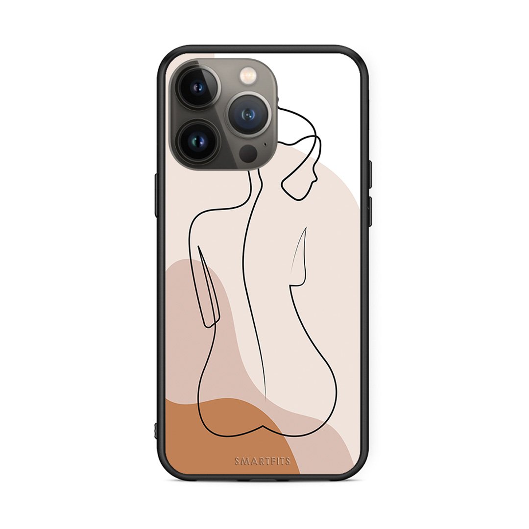 iPhone 13 Pro Max LineArt Woman θήκη από τη Smartfits με σχέδιο στο πίσω μέρος και μαύρο περίβλημα | Smartphone case with colorful back and black bezels by Smartfits