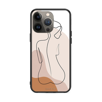 iPhone 13 Pro Max LineArt Woman θήκη από τη Smartfits με σχέδιο στο πίσω μέρος και μαύρο περίβλημα | Smartphone case with colorful back and black bezels by Smartfits