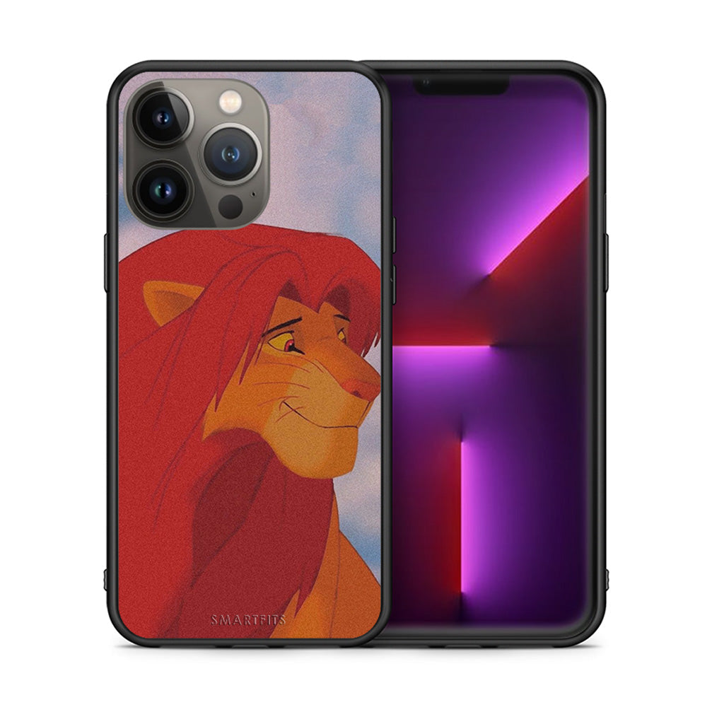 Θήκη Αγίου Βαλεντίνου iPhone 13 Pro Max Lion Love 1 από τη Smartfits με σχέδιο στο πίσω μέρος και μαύρο περίβλημα | iPhone 13 Pro Max Lion Love 1 case with colorful back and black bezels