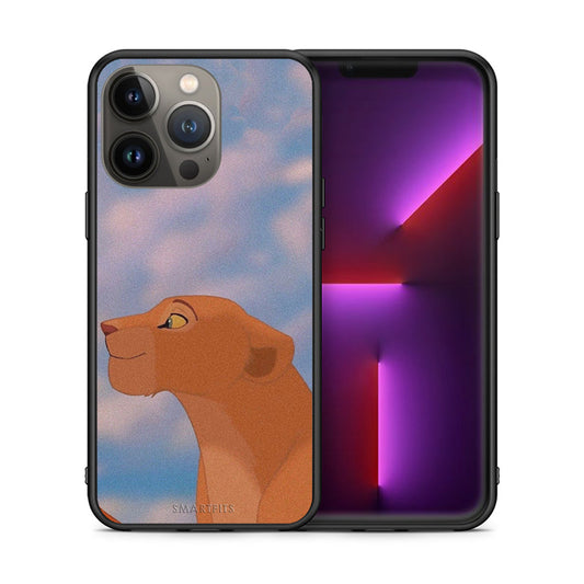 Θήκη Αγίου Βαλεντίνου iPhone 13 Pro Max Lion Love 2 από τη Smartfits με σχέδιο στο πίσω μέρος και μαύρο περίβλημα | iPhone 13 Pro Max Lion Love 2 case with colorful back and black bezels