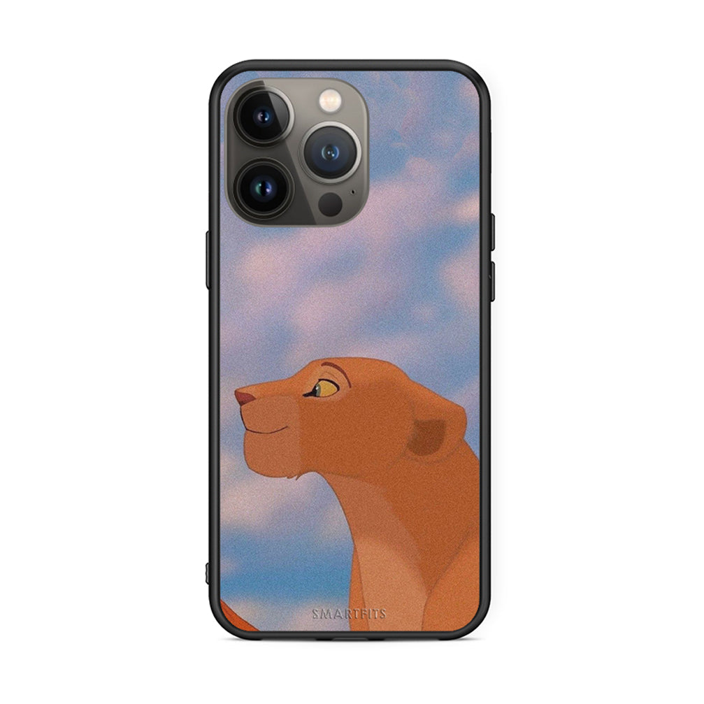 iPhone 13 Pro Max Lion Love 2 Θήκη Αγίου Βαλεντίνου από τη Smartfits με σχέδιο στο πίσω μέρος και μαύρο περίβλημα | Smartphone case with colorful back and black bezels by Smartfits