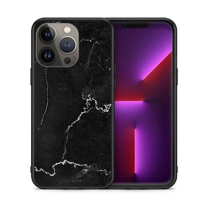 Θήκη iPhone 13 Pro Max Marble Black από τη Smartfits με σχέδιο στο πίσω μέρος και μαύρο περίβλημα | iPhone 13 Pro Max Marble Black case with colorful back and black bezels