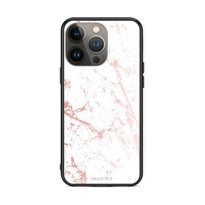 116 - iPhone 13 Pro Max Pink Splash Marble case, cover, bumper