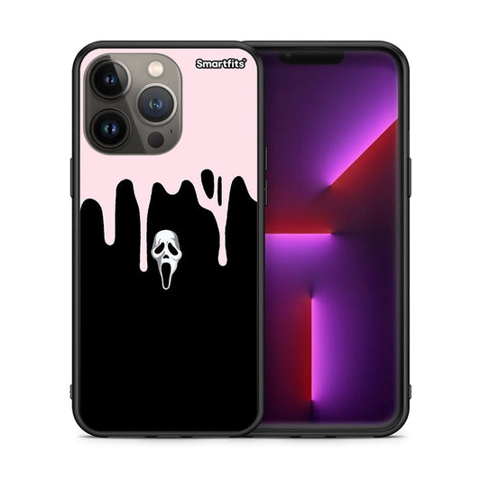Θήκη iPhone 13 Pro Max Melting Halloween Mask από τη Smartfits με σχέδιο στο πίσω μέρος και μαύρο περίβλημα | iPhone 13 Pro Max Melting Halloween Mask case with colorful back and black bezels